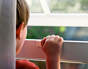 Image showing looking out of window