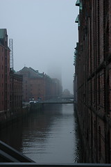 Image showing Fog in Hamburg harbour 2