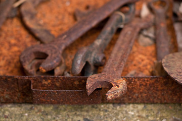 Image showing rusty spanners