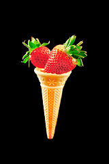 Image showing strawberry ice cream concept