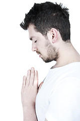 Image showing Praying Young Man