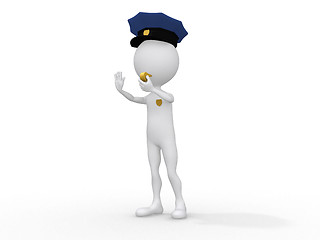 Image showing 3D police officer - isolated over a white background 