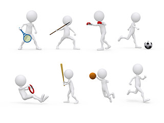 Image showing sports figure icon character set in different positions 