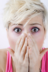 Image showing Shocked Blonde Girl