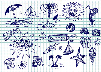 Image showing hand drawn summer collection 