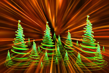 Image showing xmas forest (lights)
