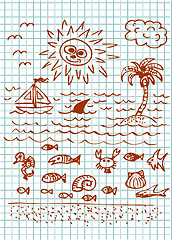 Image showing hand drawn summer collection 
