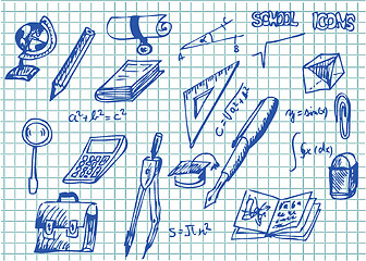 Image showing hand drawn school accesories 