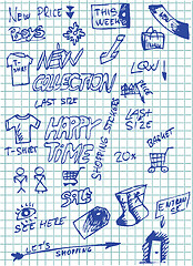 Image showing hand drawn sales icons 