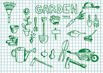Image showing hand drawn garden illustrations 