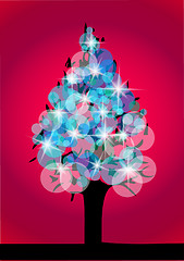 Image showing christmas tree with snow flakes 