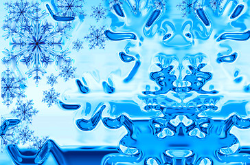 Image showing christmas background with snow flakes 