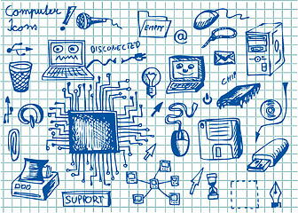 Image showing hand drawn computer icons