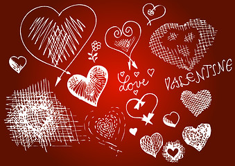 Image showing hearts valentine background