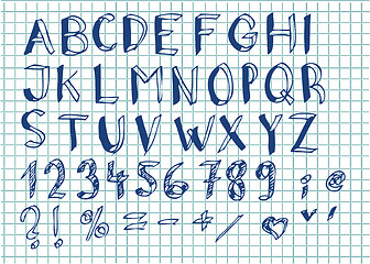 Image showing hand drawan 3d alphabet 