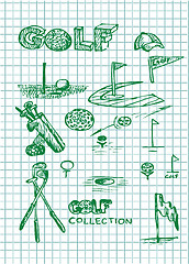 Image showing hand drawn golf illustrations