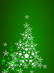 Image showing christmas tree from the white snow flakes