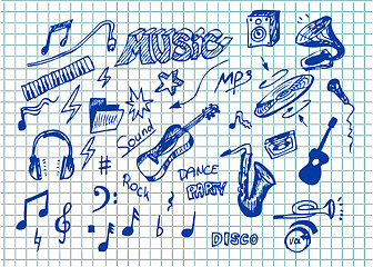 Image showing hand drawn music object 