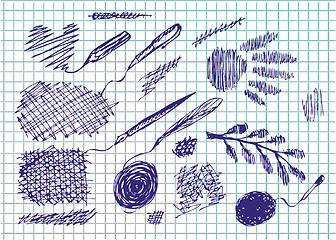 Image showing hand drawn pen icons 