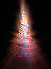 Image showing christmas tree from the color lights