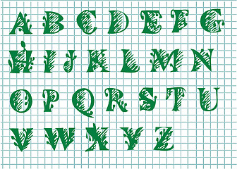 Image showing nice hand drawn alphabet