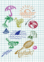 Image showing hand drawn summer collection 