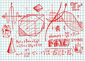 Image showing hand drawn math symbols 