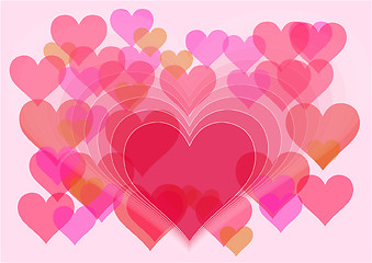 Image showing valentine background with hearts