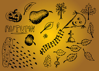 Image showing black autumn symbols