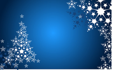 Image showing christmas tree from the white snow flakes