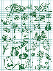 Image showing hand drawn nature symbols 