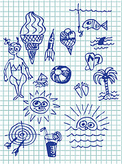 Image showing hand drawn summer collection