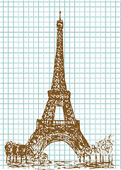 Image showing hand drawn eifel tower 