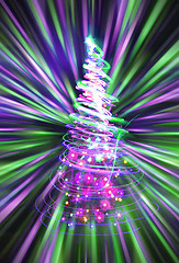 Image showing christmas tree from the color lights