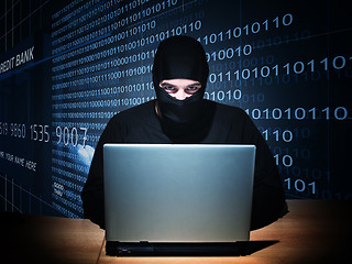 Image showing hacker on duty