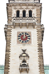 Image showing Hamburg city hall clock