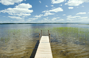 Image showing Finland lake pier