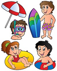 Image showing Swimming kids collection
