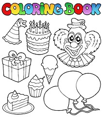 Image showing Coloring book with party theme 1