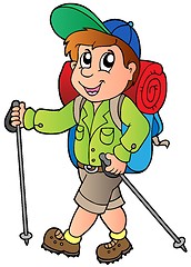Image showing Cartoon hiker boy