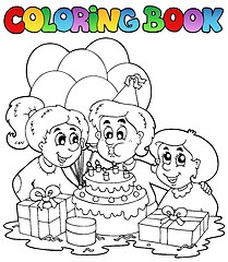 Image showing Coloring book with party theme 2