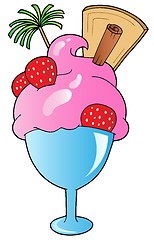 Image showing Cartoon ice cream bowl