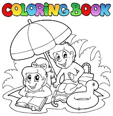 Image showing Coloring book with summer theme 2