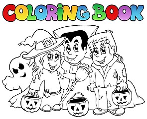 Image showing Coloring book Halloween topic 3