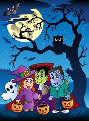 Image showing Scene with Halloween tree 3