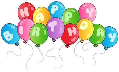 Image showing Happy birthday balloons