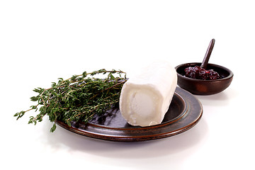 Image showing Goat cheese with thyme
