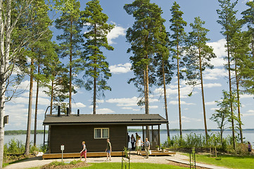 Image showing The house on the bank of lake