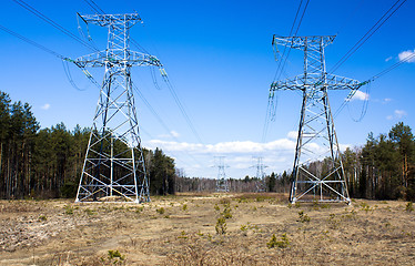 Image showing High-voltage lines