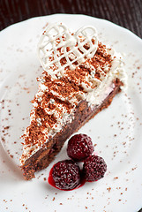 Image showing Blackberry cake slice